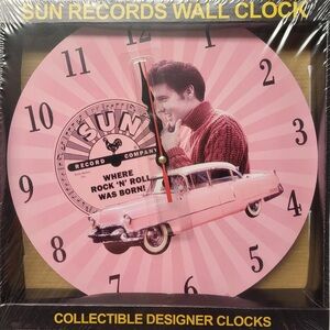 Elvis Presley Wall Clock pink Cadillac Sun Records